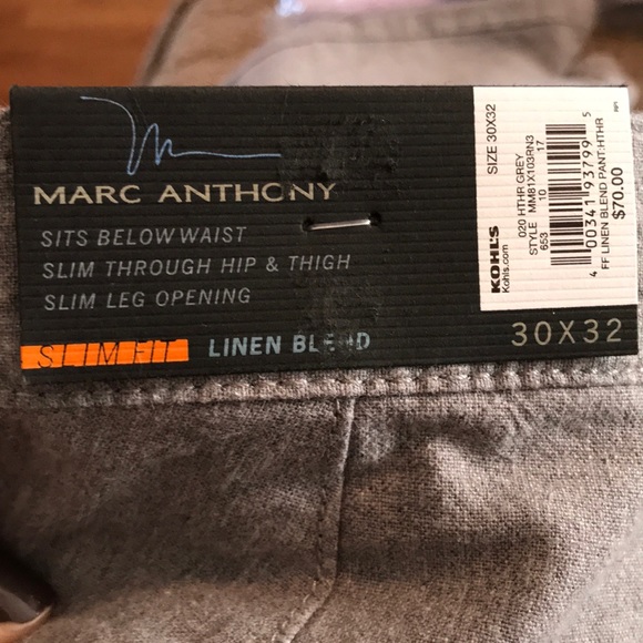 MARC ANTHONY LINEN PANTS - Picture 1 of 2
